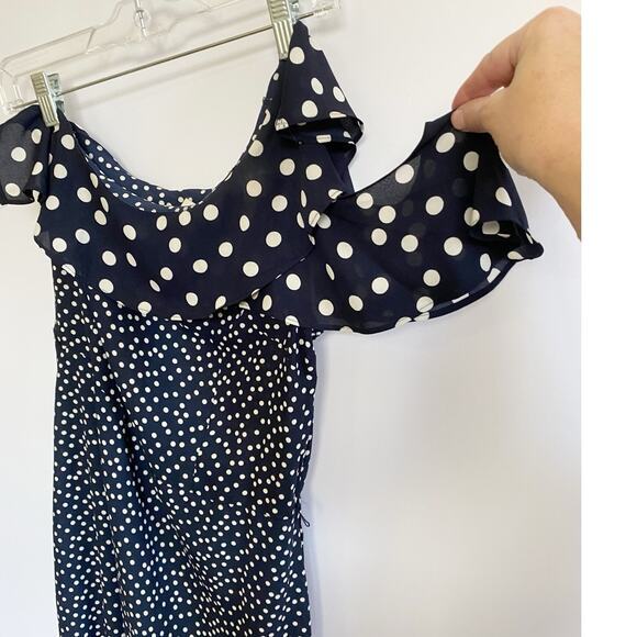 A NEW DAY Women's Polka Dot One Shoulder Midi Dress SZ L - Picture 4 of 13